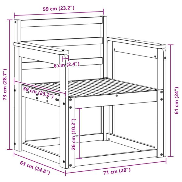 Външен диван Солидно акациево дърво Естествен