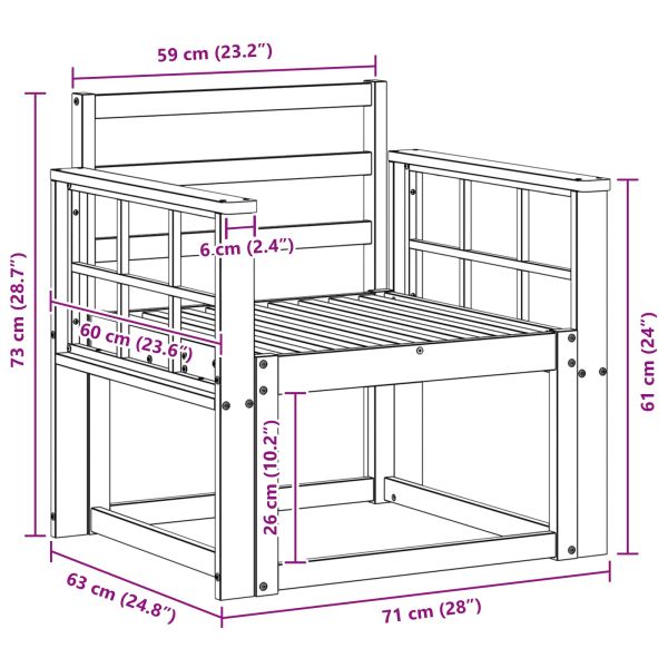 Външен диван Солидно акациево дърво Естествен