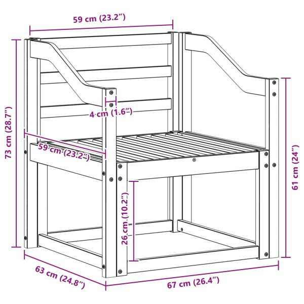 Външен диван Солидно акациево дърво Естествен