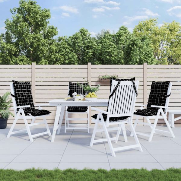 Възглавници за стол с облегалка 4 бр черно каре Оксфорд плат