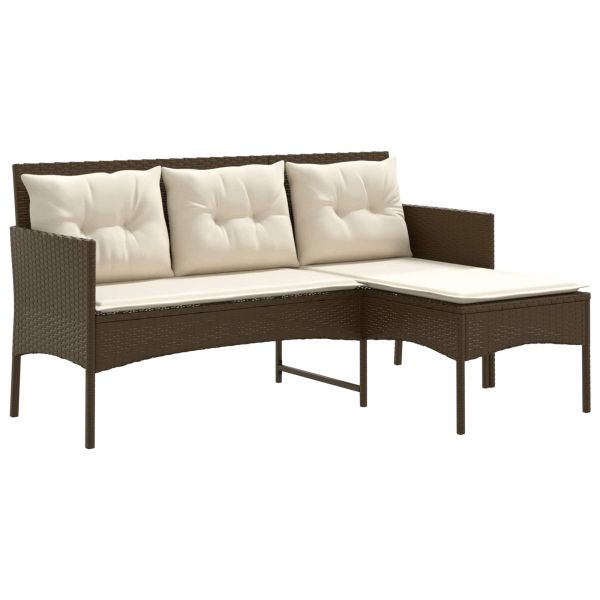 Градински Софа Комплект с възглавница 2 pcs полиратан