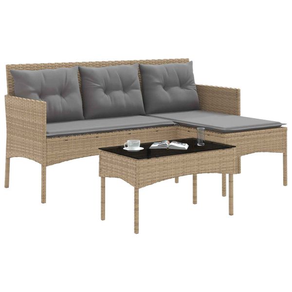 Градински Софа Комплект с възглавница 2 pcs полиратан