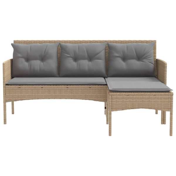 Градински Софа Комплект с възглавница 2 pcs полиратан