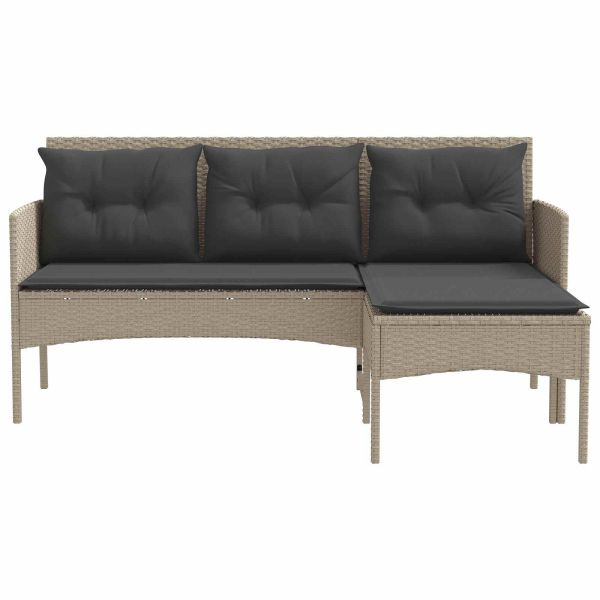 Градински Софа Комплект с възглавница 2 pcs полиратан