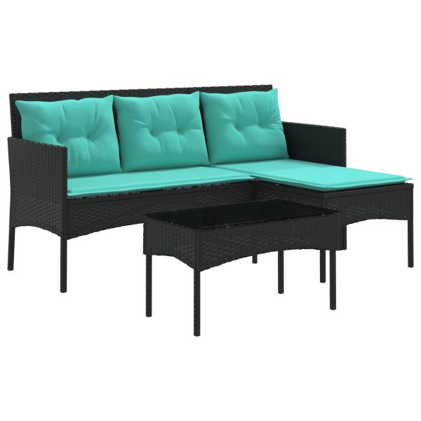 Градински Софа Комплект с възглавница 2 pcs полиратан