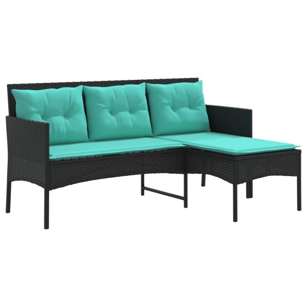 Градински Софа Комплект с възглавница 2 pcs полиратан