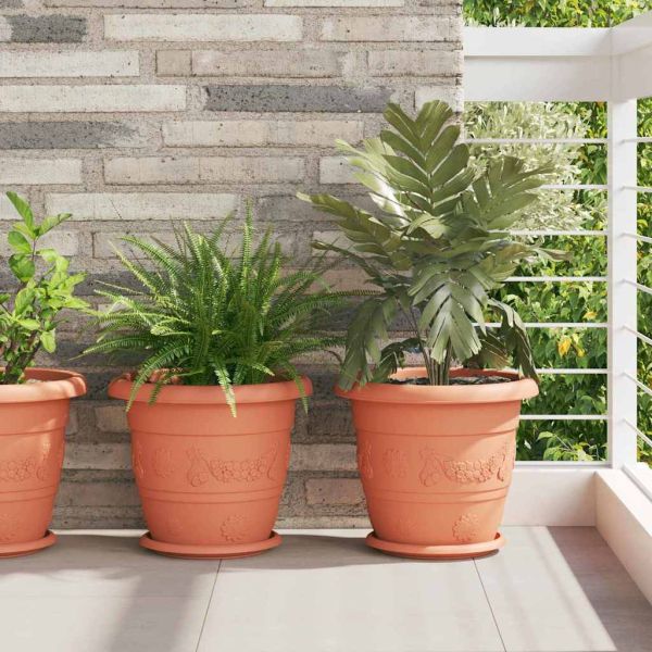 Кръгла саксия за цветя 6 pcs Червено тухла Ø 34 x 28 см