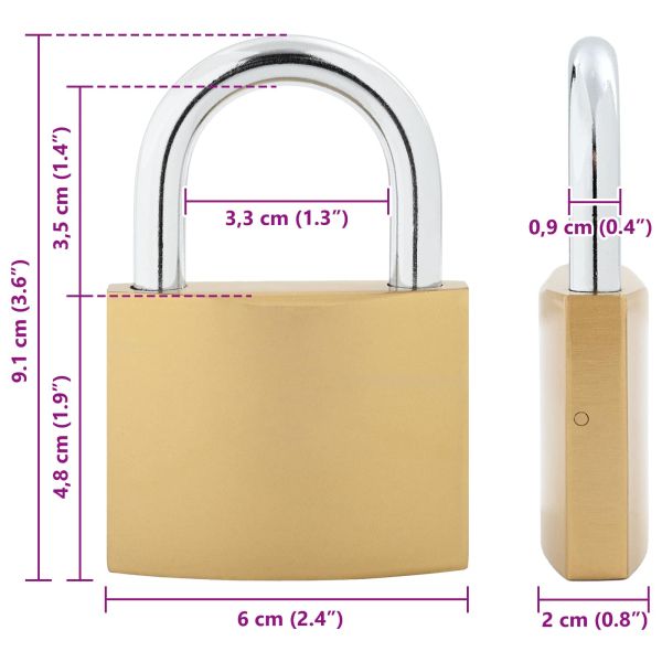 U Lock с ключове 2 pcs Месинг Желязо