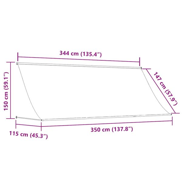 Сенник с падащо рамо, 350x150 см, кремав