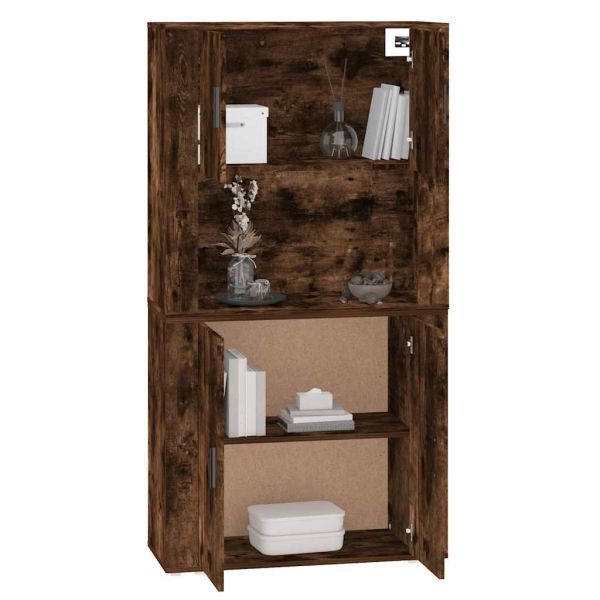 Висок шкаф, опушен дъб, инженерно дърво