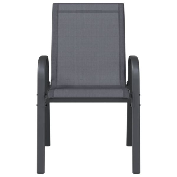 Стифиращи градински столове, 2 бр, сиви, тъкан textilene