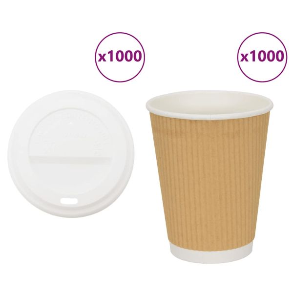 хартиени чаши за кафе с капачки 1000 бр. 16oz 400ml