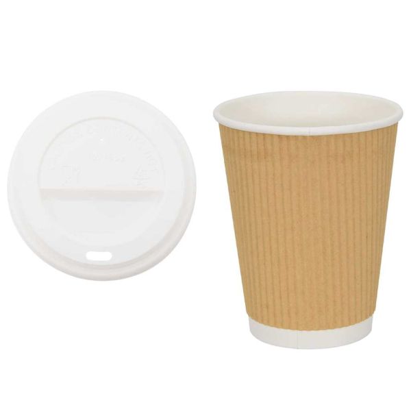 хартиени чаши за кафе с капачки 1000 бр. 16oz 400ml