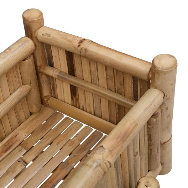 Градински сандък с държач Естествен 100 x 38 x 114 см Бамбук
