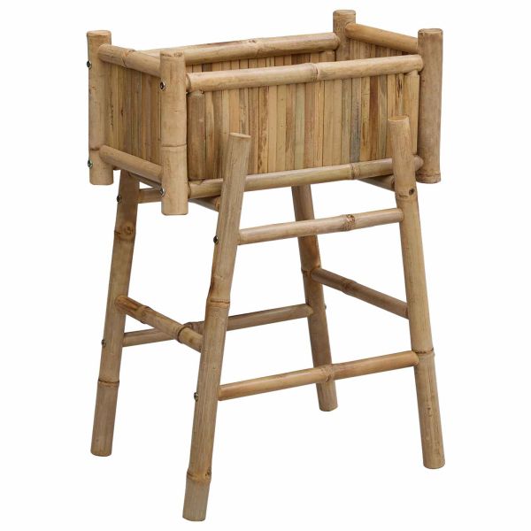 Градински сандък с държач Естествен 50 x 38 x 74 см Бамбук