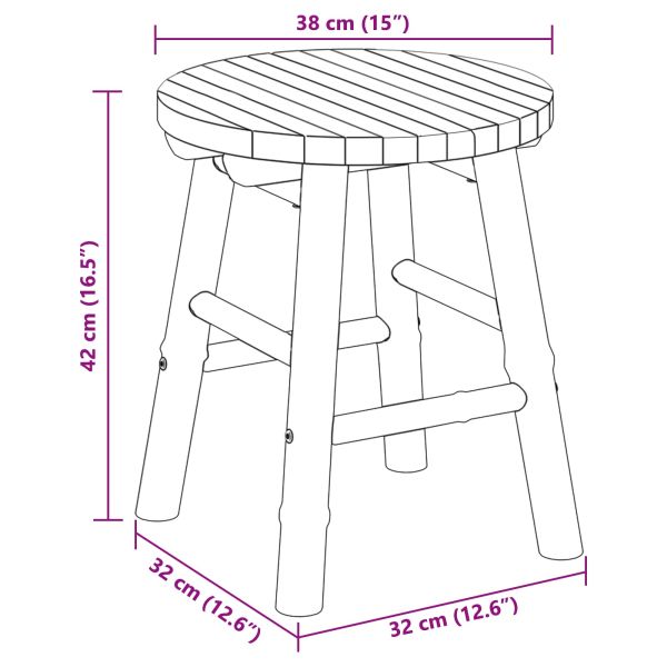 Градински стол Светло кафяво Ø 38 x 42 см Бамбук