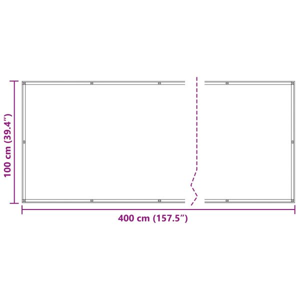 Балконен екран Антрацит 100 x 400 cm Оксфордска тъкан