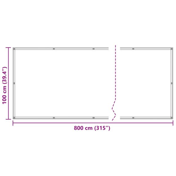 Балконен екран Антрацит 100 x 800 cm Оксфордска тъкан