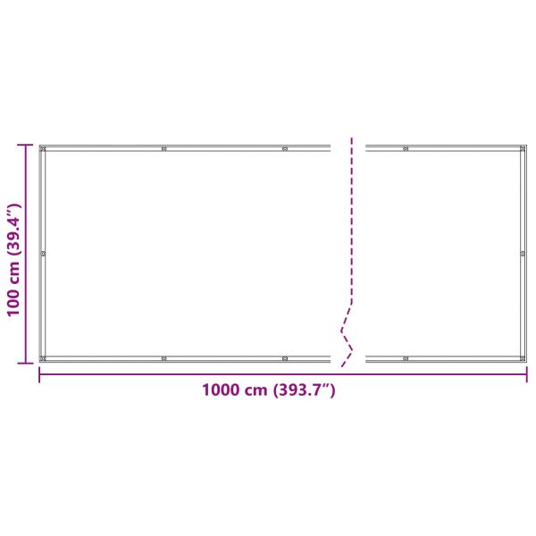 Балконен екран Антрацит 100 x 1000 cm Оксфордска тъкан