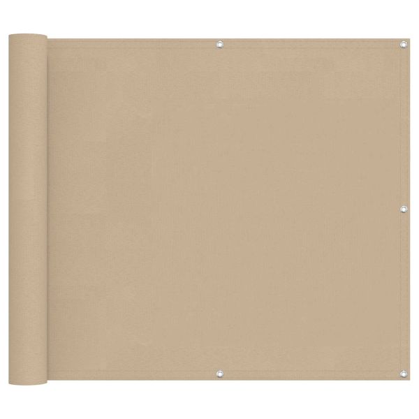 Балконен екран Бежово 100 x 500 cm Оксфордска тъкан