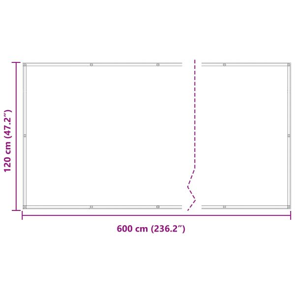 Балконен екран 120 x 600 cm Оксфордска тъкан Правоъгълна
