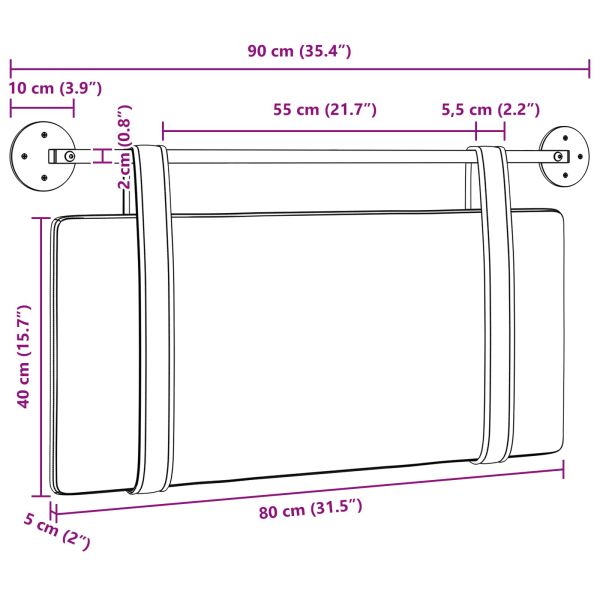 Табла за легло висяща Бял Текстил