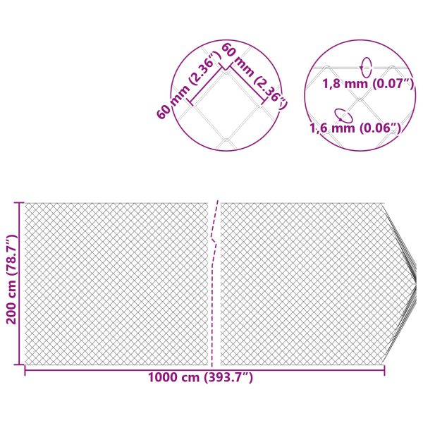 Оградa от мрежа 2 x 10 m Стъкло Поцинкована