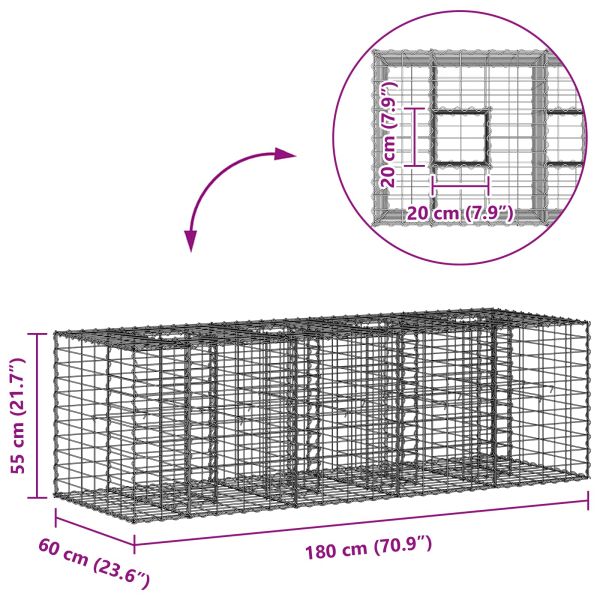 Габиона повдигнато легло Сребрист