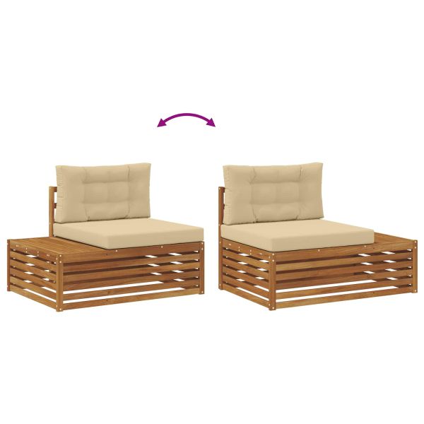 Външен край на диван 3 Брой Натурален и Бежов 115 x 83 x 73 см