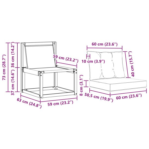 3 Брой Външен среден диван