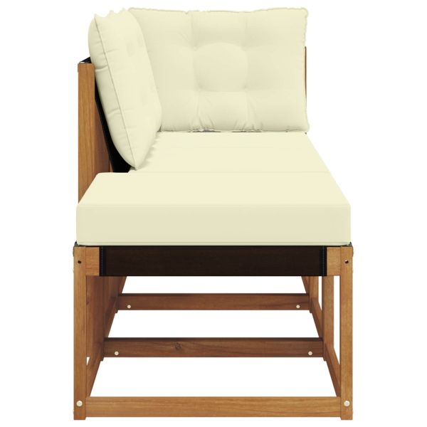 Външен модулен диван с възглавница 3 Брой Натурален и Крема