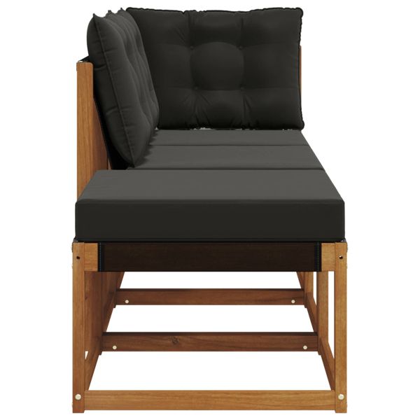 Външен модулен диван с възглавница 3 Брой Естествено и черно