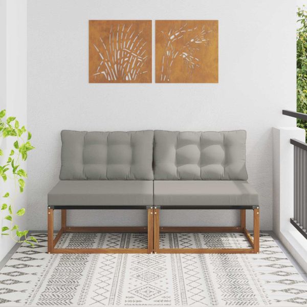 2 Брой Среден диван за открито