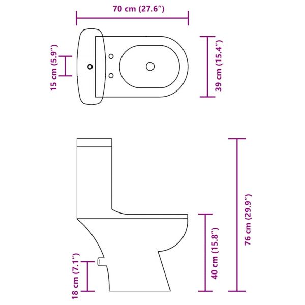 Тоалетна с казанче, бяла