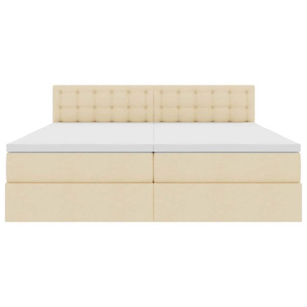 Легло с място за съхранение Кремав 200 x 200 cm Изкуствена