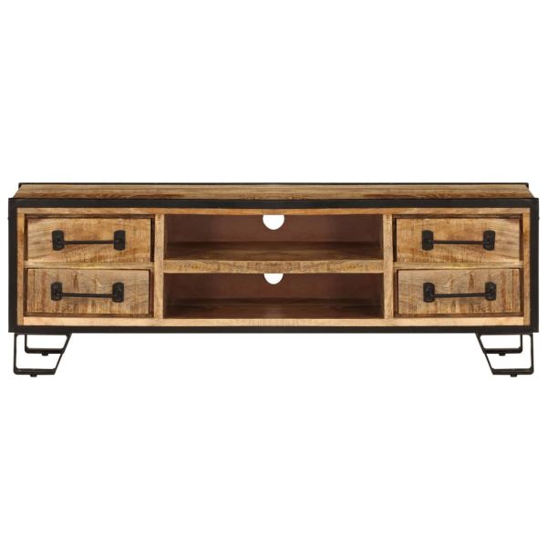 ТВ шкаф с чекмеджета, 120x30x40 см, манго масив