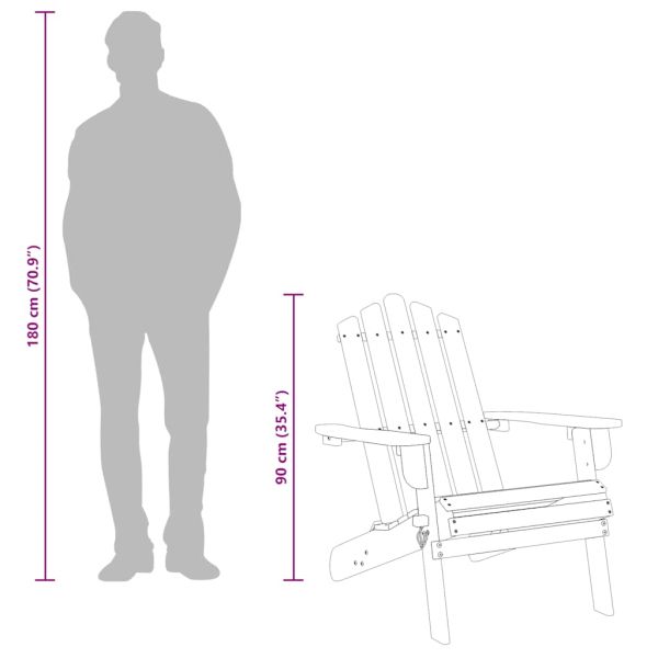 Градински столове "Адирондак", 2 бр, акациево дърво масив