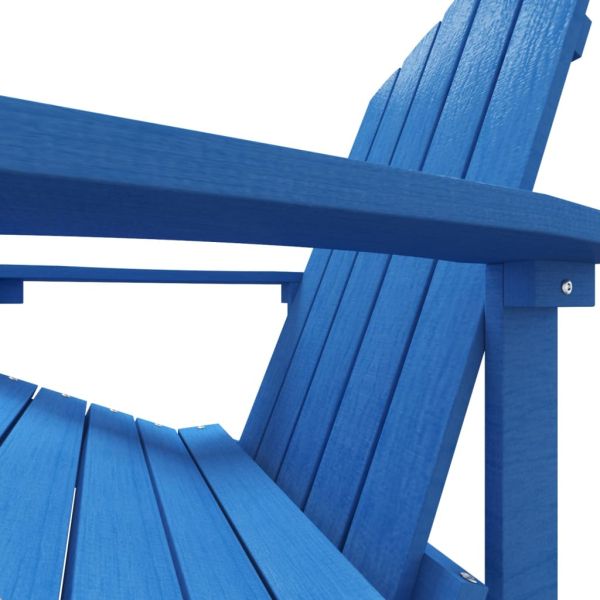Градински стол Adirondack с табуретка, HDPE, аква синьо