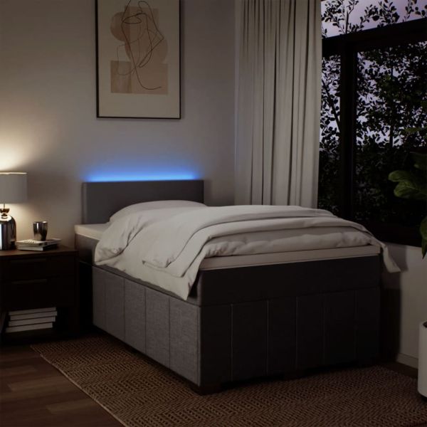 Боксспринг легло с матрак, таупе, 120x200 см, плат