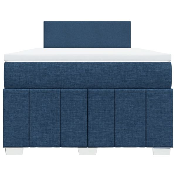 Боксспринг легло с матрак, синьо, 120x200 см, плат