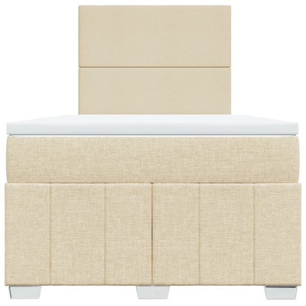 Боксспринг легло с матрак, кремаво, 120x200 см, плат