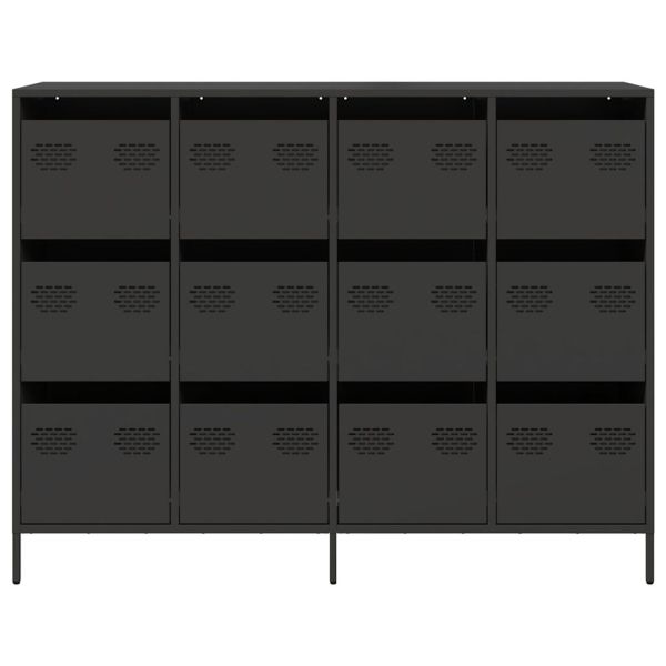 Бюфет, черен, 135x39x103,5 см, студеновалцувана стомана