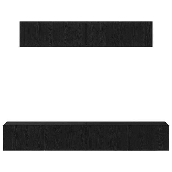 Комплект ТВ шкаф Монтиране на стена Черния дъб Инженерно дърво