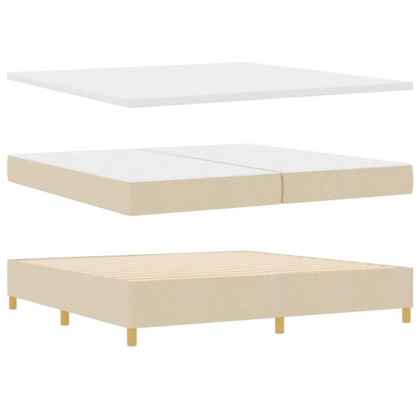 Легло с пружинирана основа с матрак Крем 200 x 200 cm текстил