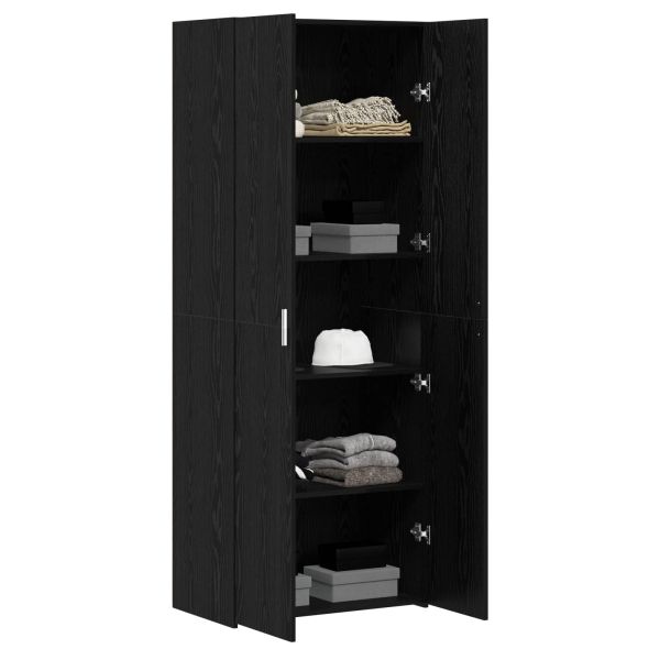 Висок шкаф 2 pcs Черния дъб 70 x 42,5 x 185 см