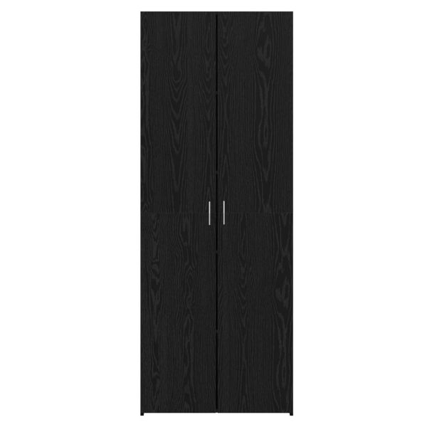 Висок шкаф 2 pcs Черния дъб 70 x 42,5 x 185 см