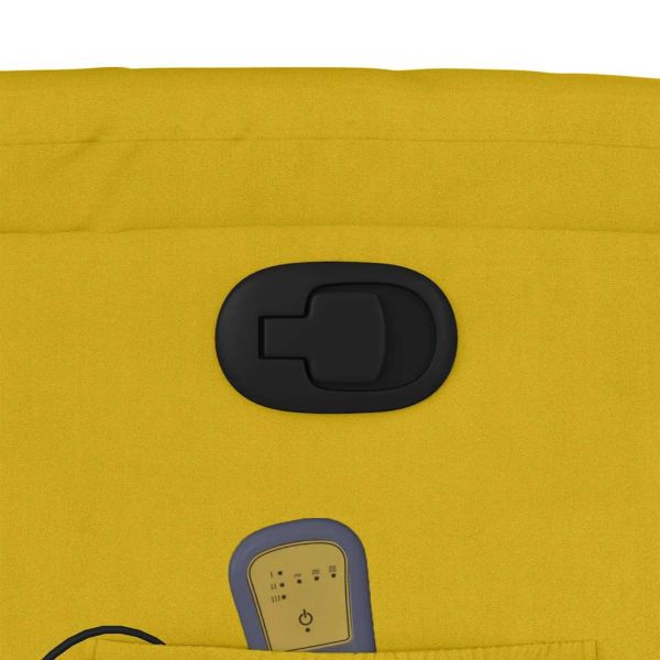 Масажен реклайнер стол, жълт, кадифе