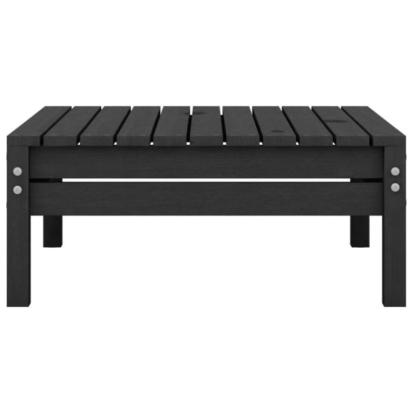 Градински лаундж комплект, 3 части, бор масив, черен