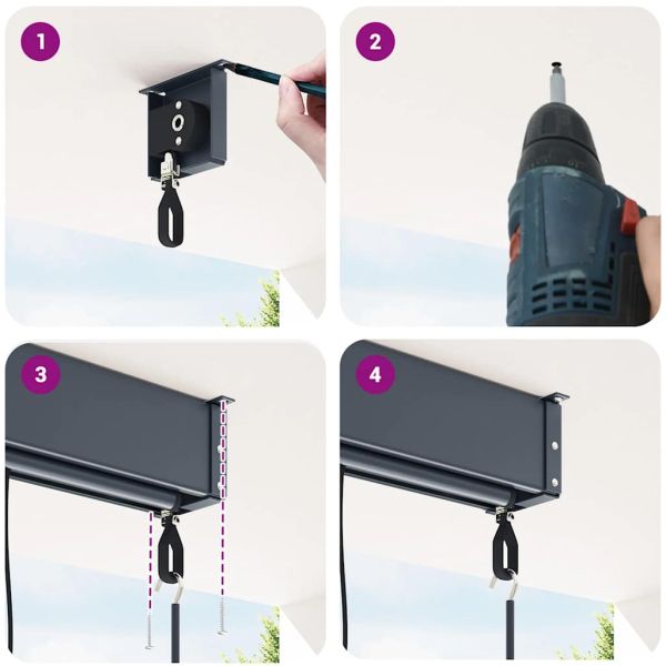 Външна ролетна щора, 80x250 см, бяло и оранжево