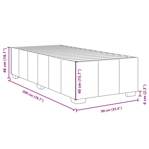 Боксспринг легло с матрак, тъмносиво, 90x200 см, плат